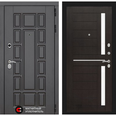 Входная дверь Лабиринт NEW YORK - 02 Венге, стекло белое