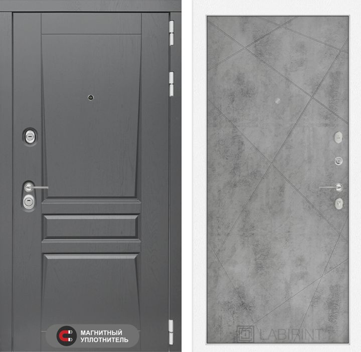 Входная дверь Лабиринт PLATINUM - 24 Бетон светлый,