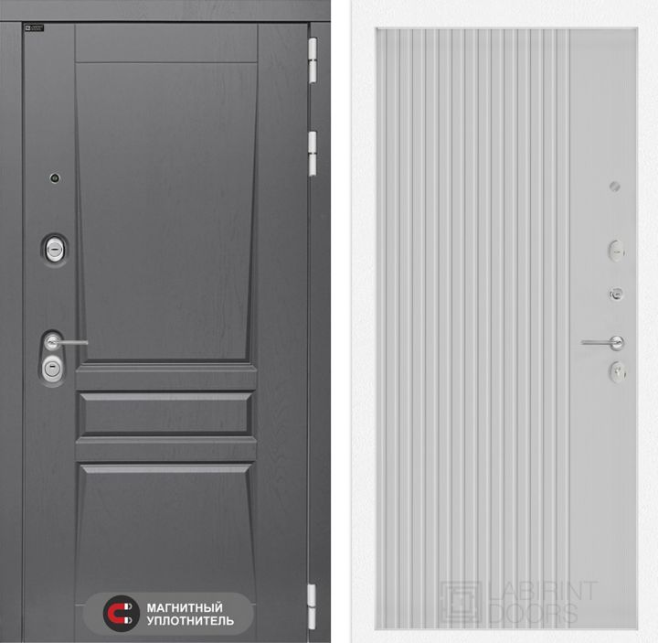 Входная дверь Лабиринт PLATINUM - 29 Белый софт рельеф