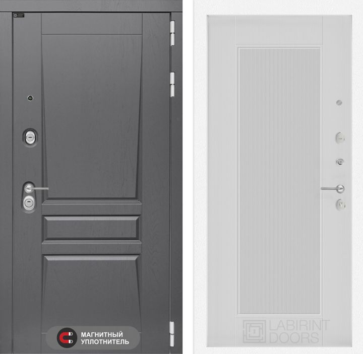 Входная дверь Лабиринт PLATINUM - 30 Белый софт рельеф