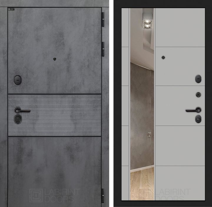 Входная дверь Лабиринт INFINITY - Зеркало 19 Грей софт