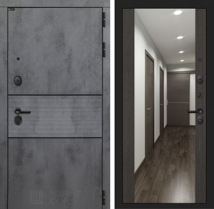 Входная дверь Лабиринт INFINITY - Зеркало максимум Венге