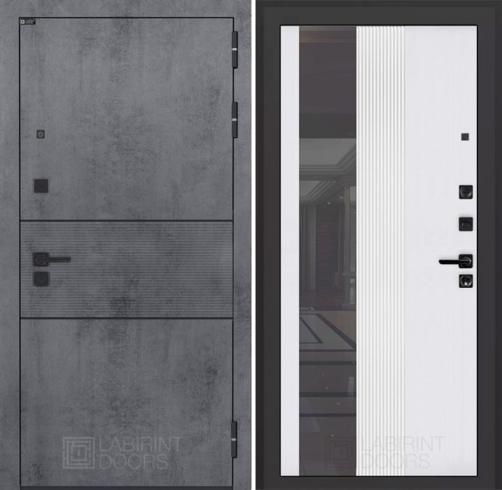Входная дверь Лабиринт INFINITY - 32 Белый софт рельеф