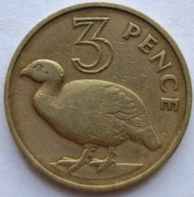 Королева Елизавета II 3 пенса Гамбия 1966