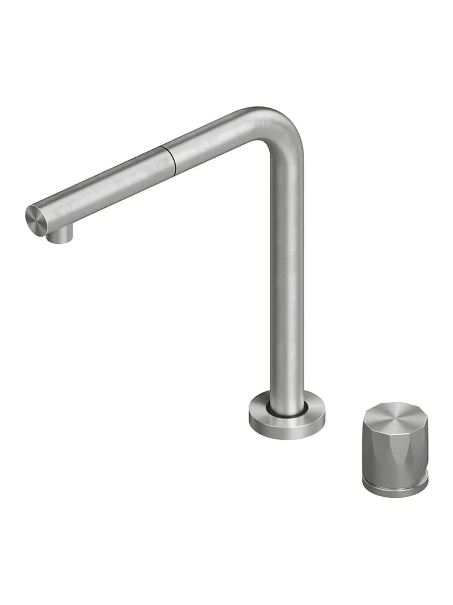 Кухонный смеситель Quadro design Kitchen Inox 443.15.420 дистанционное управление цена от 116 609 ₽ Фото Кухонный смеситель Quadro design Kitchen Inox 443.15.420 дистанционное управление