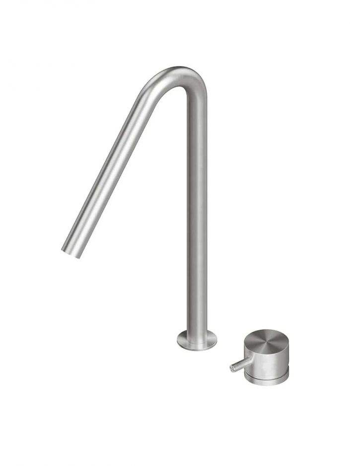 Изображение Кухонный смеситель Quadro design Kitchen Inox 410 AS поворотный 2 отверстия