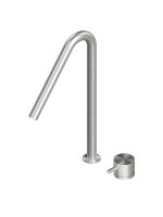 Кухонный смеситель Quadro design Kitchen Inox 410 AS поворотный 2 отверстия схема 1