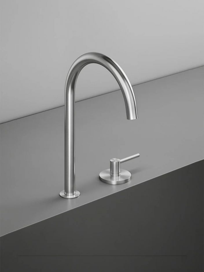 Кухонный смеситель Quadro design Kitchen Inox 21 51T + BC600 встраиваемый поворотный ФОТО