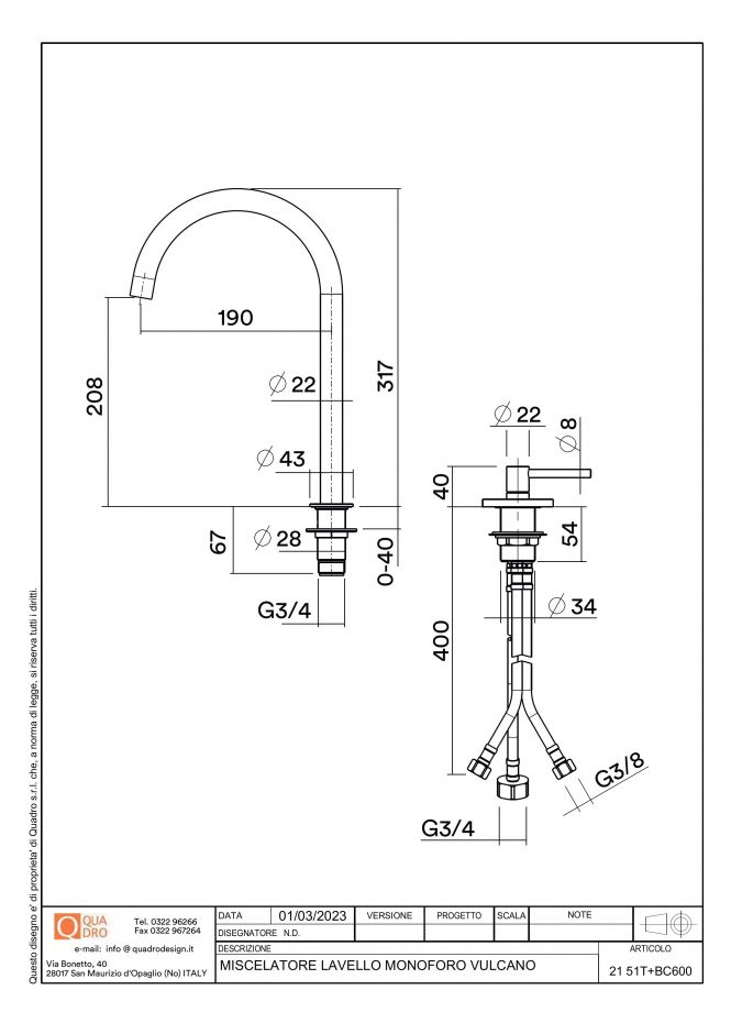 Кухонный смеситель Quadro design Kitchen Inox 21 51T + BC600 встраиваемый поворотный ФОТО