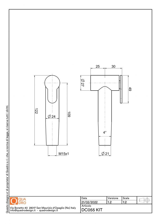 Кухонный смеситель Quadro design Kitchen Inox 136 + DC055.2 AS с выдвижным душем ФОТО