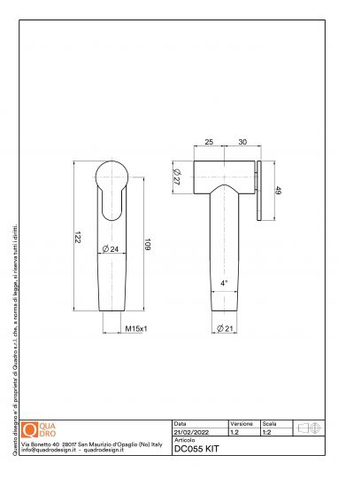 Кухонный смеситель Quadro design Kitchen Inox 136 + DC055.2 AS с выдвижным душем схема 2 Кухонный смеситель Quadro design Kitchen Inox 136 + DC055.2 AS с выдвижным душем схема 2
