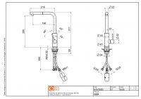 Кухонный смеситель Quadro design Kitchen Inox 669 с выдвижным изливом схема 3 Кухонный смеситель Quadro design Kitchen Inox 669 с выдвижным изливом схема 3