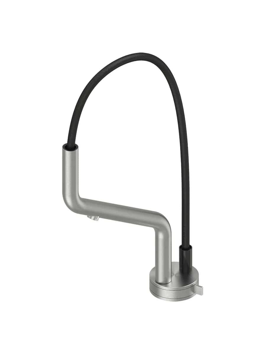 Кухонный смеситель Quadro design Kitchen Inox 405 с выдвижным изливом цена от 141 996 ₽ Фото Кухонный смеситель Quadro design Kitchen Inox 405 с выдвижным изливом