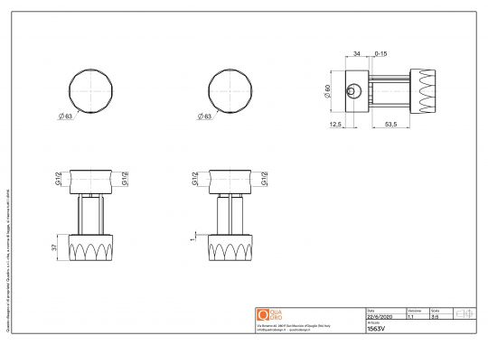 Вентили встраиваемого смесителя Quadro design HB 15 63V AS схема 2