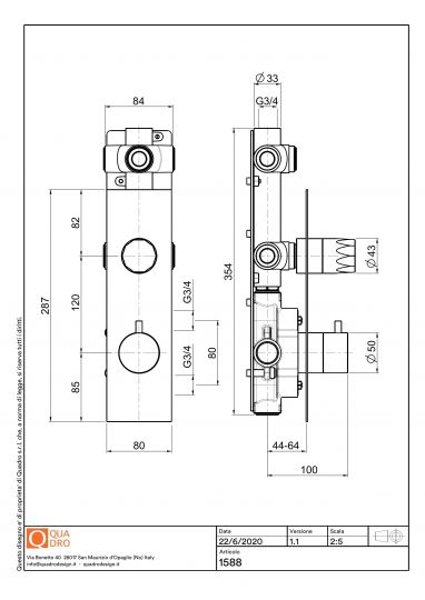 Термостатический смеситель Quadro design HB 15 88 AS на два отверстия схема 2 Термостатический смеситель Quadro design HB 15 88 AS на два отверстия схема 2