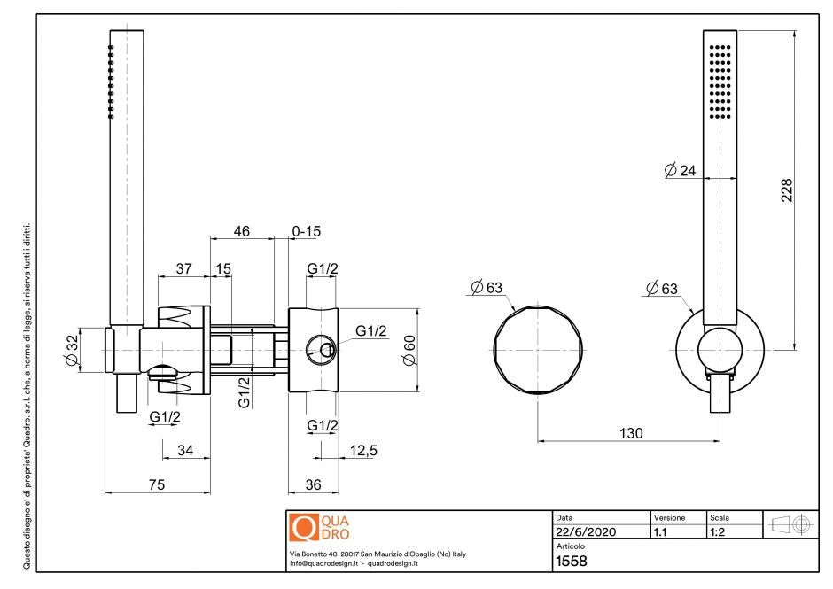 Смеситель для душа Quadro design HB 15 58 AS встраиваемый ФОТО