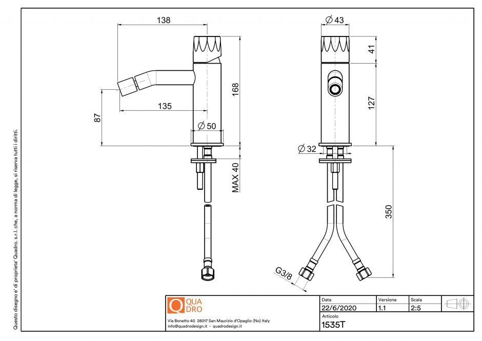 Смеситель для биде Quadro design HB 15 35T AS ФОТО