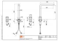 Смеситель для раковины Quadro design HB 15 08V AS высокий встраиваемый схема 2 Смеситель для раковины Quadro design HB 15 08V AS высокий встраиваемый схема 2
