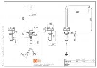 Смеситель для раковины Quadro design HB 15 32V AS высокий поворотный излив схема 2 Смеситель для раковины Quadro design HB 15 32V AS высокий поворотный излив схема 2