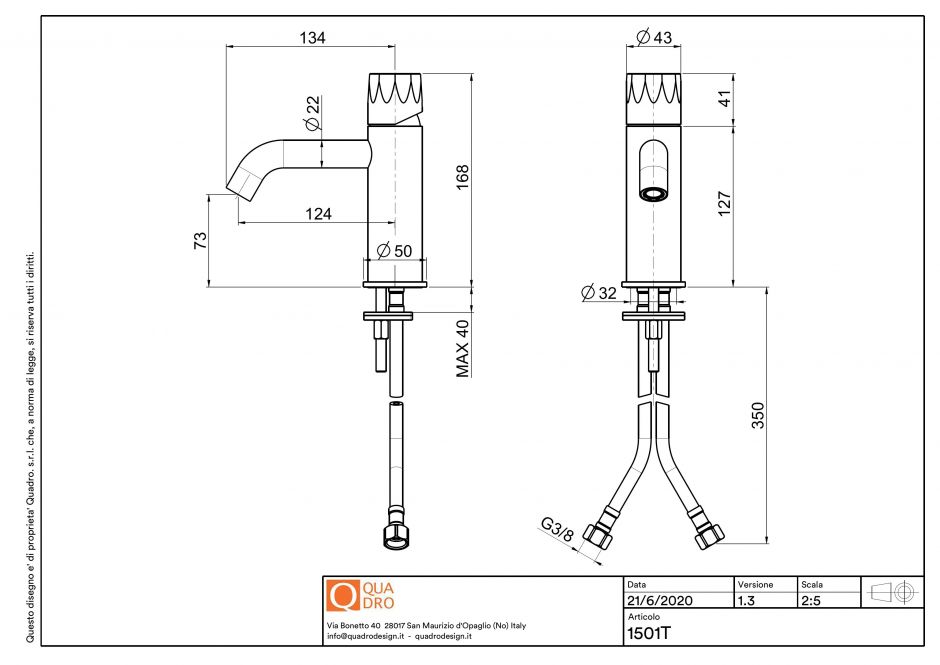 Смеситель для раковины Quadro design HB 15 01T AS изогнутый излив ФОТО