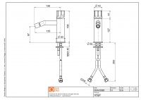 Смеситель для раковины Quadro design Modo 17 35T с регулируемым изливом схема 5