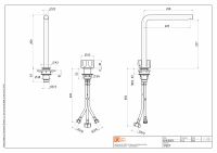 Смеситель для раковины Quadro design Modo 17 32T на два отверстия высокий схема 4