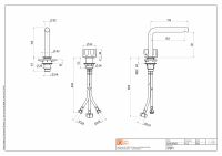 Смеситель для раковины Quadro design Modo 17 31T на два отверстия схема 4