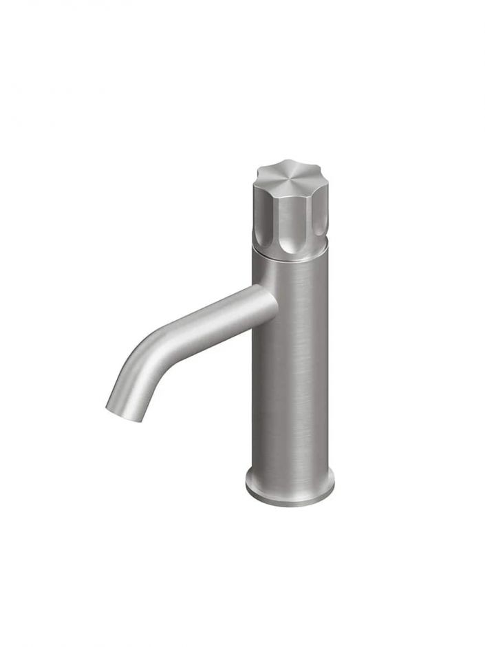 Изображение Смеситель для раковины Quadro design Modo 17 03T брашированный изогнутый излив