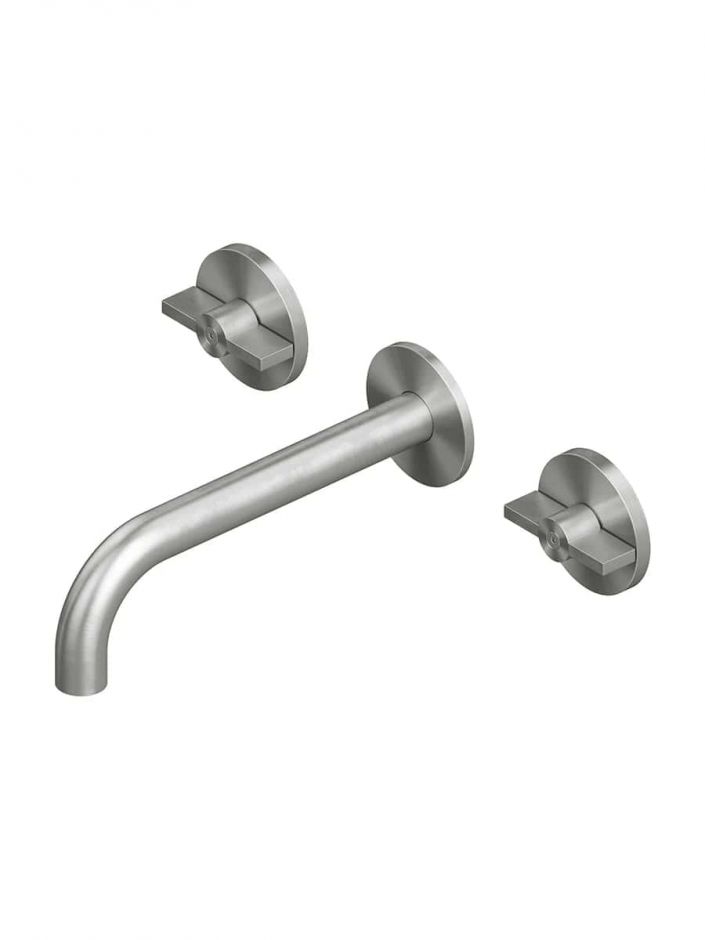 Смеситель для раковины Quadro design Valvola01 19 10V на 3 отверстия монтаж в стену