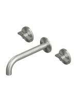 Смеситель для раковины Quadro design Valvola01 19 10V на 3 отверстия монтаж в стену схема 1