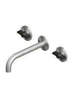 Смеситель для раковины Quadro design Valvola01 19 10V на 3 отверстия монтаж в стену схема 4