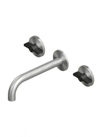 Смеситель для раковины Quadro design Valvola01 19 10V на 3 отверстия монтаж в стену схема 4