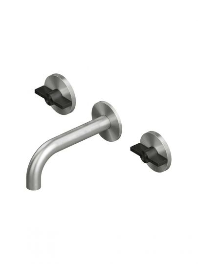 Смеситель для раковины Quadro design Valvola01 19 10V на 3 отверстия настенный схема 2