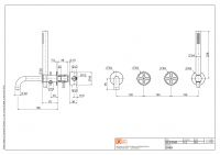 Смеситель для ванны и душа Quadro design Valvola02 20 69 настенный схема 6