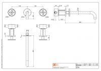 Смеситель для раковины Quadro design Valvola02 20 11V монтаж в стену схема 5