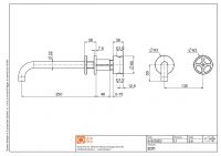 Смеситель для раковины Quadro design Valvola02 20 11 настенный прогрессивный схема 6