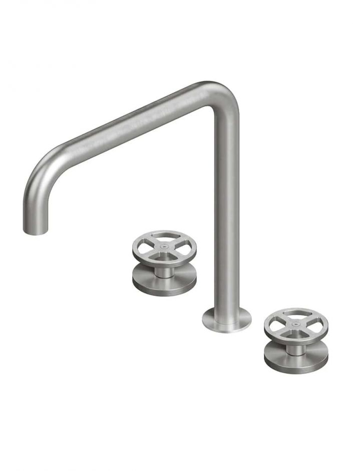 Смеситель для раковины Quadro design Valvola02 20 31V повортный высокий излив