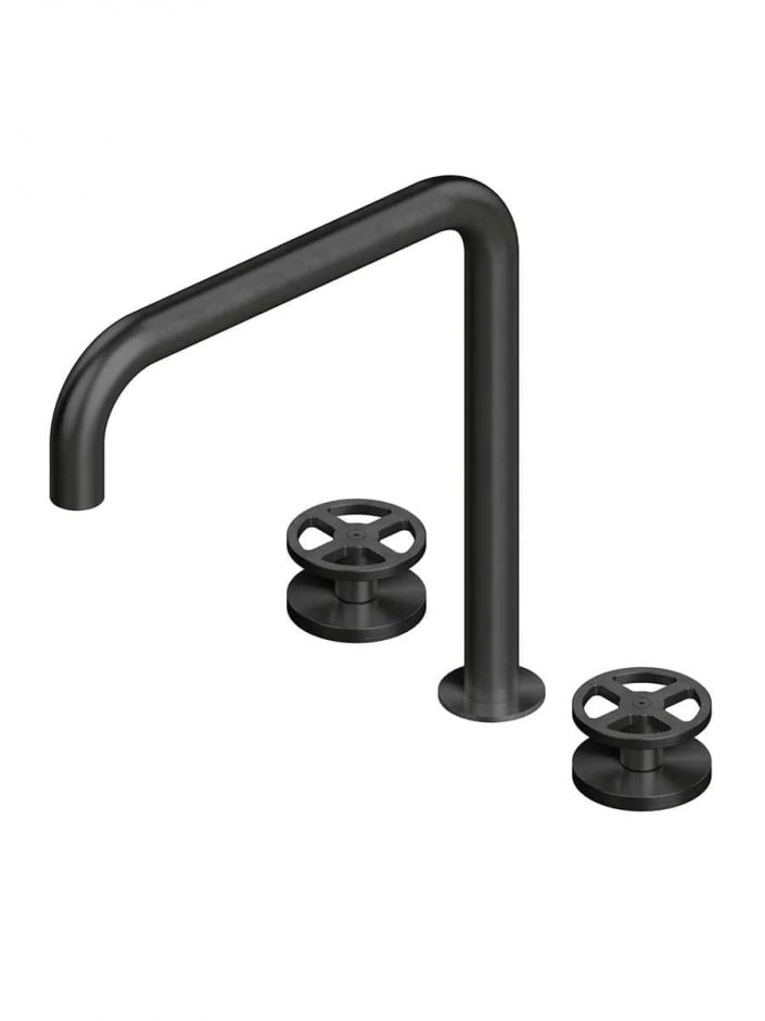 Смеситель для раковины Quadro design Valvola02 20 31V повортный высокий излив ФОТО