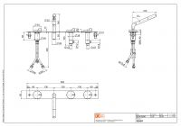 Смеситель встраиваемый в борт ванны Quadro design Q 18 99R с душем без излива схема 3 Смеситель встраиваемый в борт ванны Quadro design Q 18 99R с душем без излива схема 3
