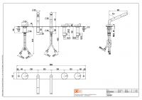 Смеситель встраиваемый в борт ванны Quadro design Q 18 98R с душем и изливом схема 2 Смеситель встраиваемый в борт ванны Quadro design Q 18 98R с душем и изливом схема 2