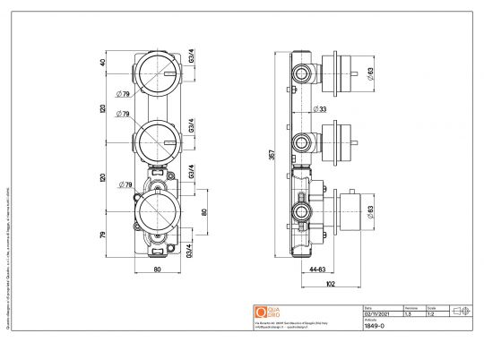 Термостатический смеситель Quadro design Q 18 49.0.00 два запорных крана схема 4 Термостатический смеситель Quadro design Q 18 49.0.00 два запорных крана схема 4