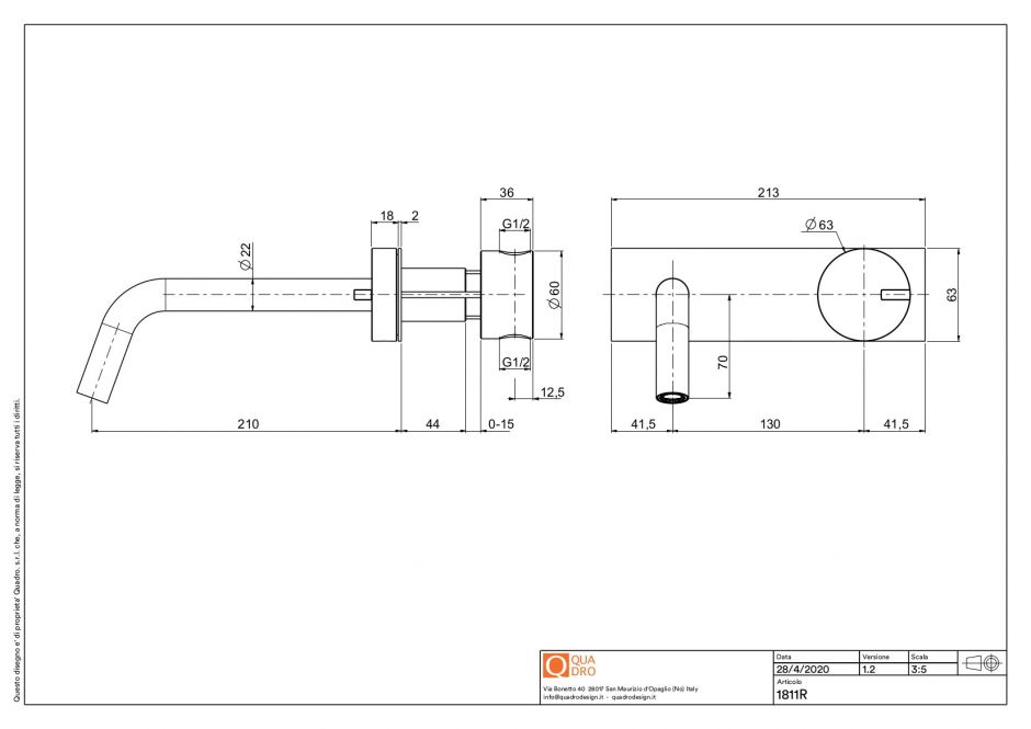 Смеситель для раковины Quadro design Q 18 11R удлиненный излив ФОТО