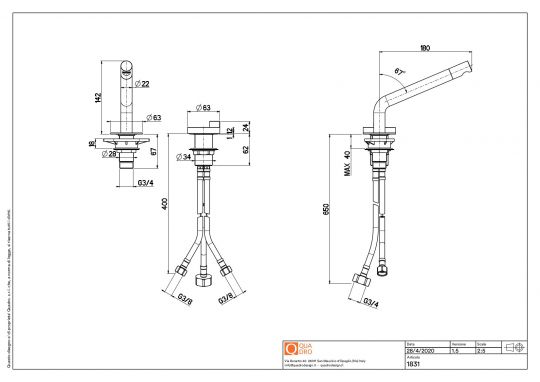 Смеситель для раковины Quadro design Q 18 31 встраиваемый схема 6 Смеситель для раковины Quadro design Q 18 31 встраиваемый схема 6