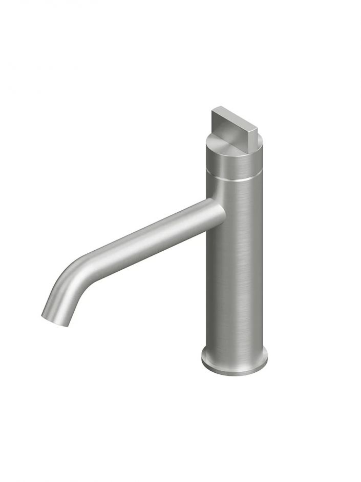 Изображение Смеситель для раковины Quadro design Q 18 03 сталь брашированная