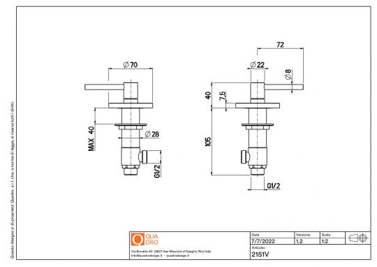 Вентили настольного смесителя Quadro design FFQT 21 51V на 1 потребителя схема 4 Вентили настольного смесителя Quadro design FFQT 21 51V на 1 потребителя схема 4