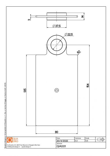 Полка прямоугольная Quadro design FFQT QA001 на трубу 22 мм схема 4