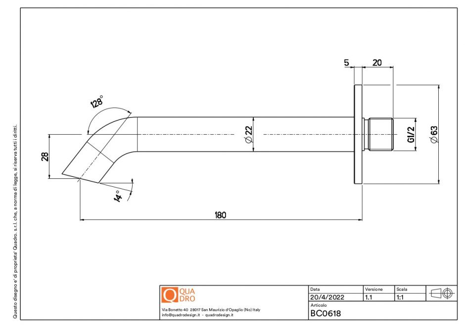 Излив Quadro design FFQT BC0618 для смесителя ФОТО