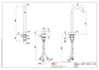 Смеситель для раковины Quadro design FFQT 21 32T на два отверстия высокий схема 11