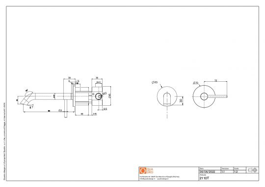 Смеситель для раковины Quadro design FFQT 21 10T встраиваемый схема 6