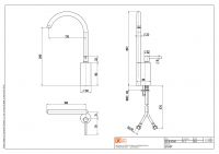 Смеситель для раковины Quadro design FFQT 21 03T с поворотным изливом схема 7